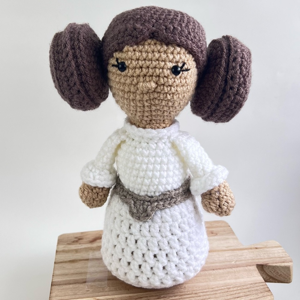 Handmade Princess Leia Crochet Doll Character Star Wars
